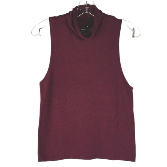 AEO First Essentials Tops - AEO FIRST essentials cowl neck sleeveless top Sz L plum color